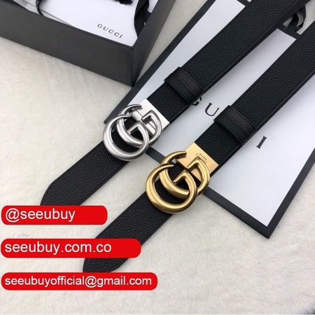 Luxury Gucci 38MM Double G Shop the New Replica Black Belts