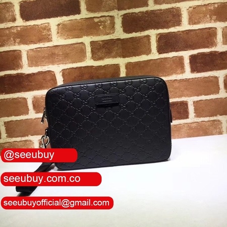 AAA+ Gucci Shop Monogram Leather 429146 Black Clutches