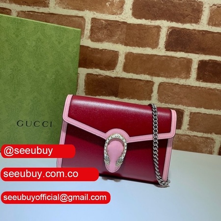 Gucci 401231 Red AAA+ Dionysus GG Supreme chain wallet