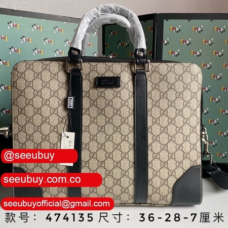 Gucci Replica Bags for Men Brown/Grey Business 474135 High Quality