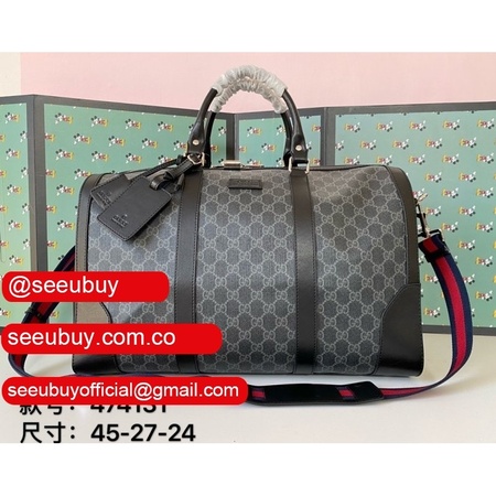 Replica On Sale Gucci 474131 GG Black carry-on duffle Bag