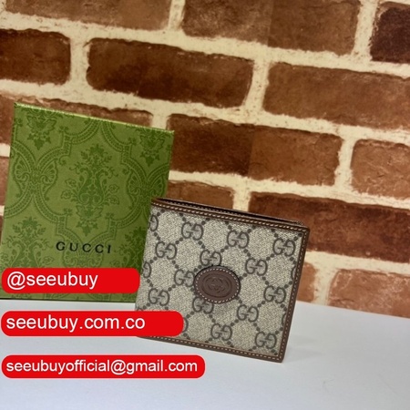 Gucci AAA+ Replica GG Supreme 671652 Wholesale Wallet with Interlocking G