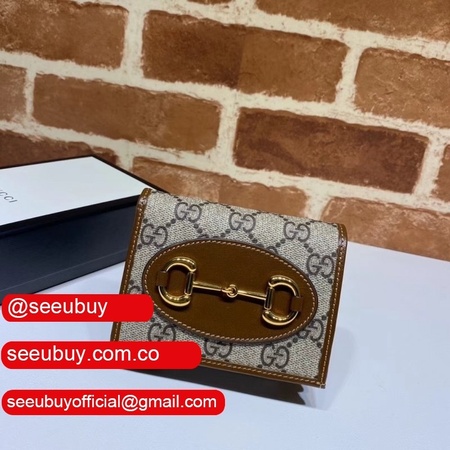 Top Quality Gucci Beige Fake 1955 Horsebit card case 621887 wallet