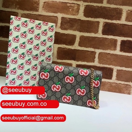 Gucci Wholesale Chain card case wallet with GG apple print