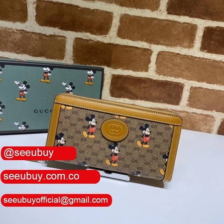 High Quality Gucci UK Beige Disney 602532 zip around wallet