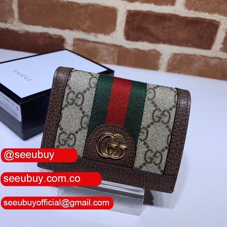 Replica Gucci GG AAA+ Supreme Ophidia Card Case Wallet 523155