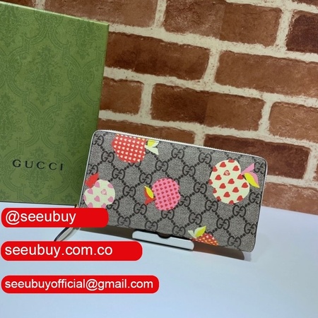 UK Gucci Best 663924 Les Pommes zip around wallet