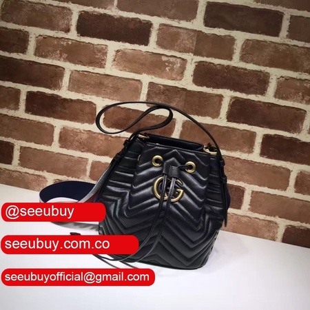 Replica Gucci Top Quality GG Marmont Quilted Leather Bucket 476674 Bag