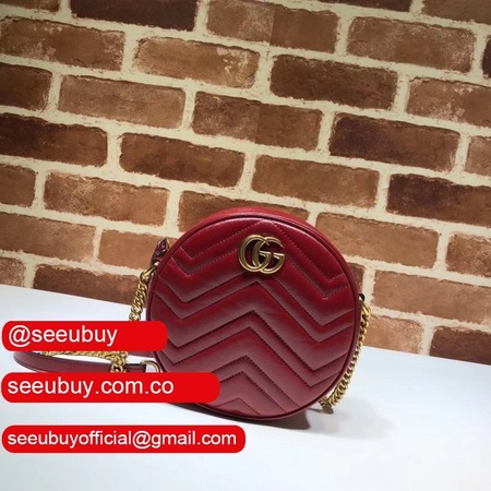 Top Quality 550154 Gucci GG Marmont mini round shoulder bag