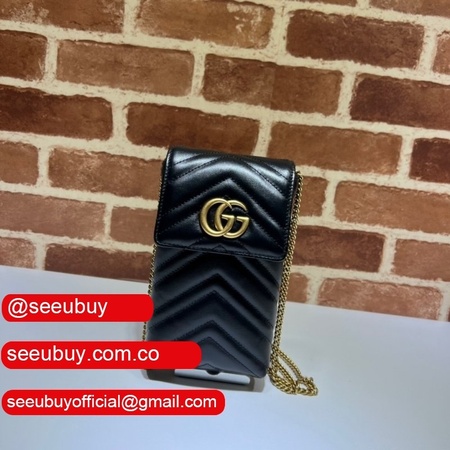 Cheap Gucci Replicas 672251 GG Marmont matelasse mini black bag