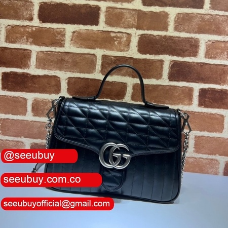 Designer Replica Gucci Replicas GG Marmont small top handle 498110 bag