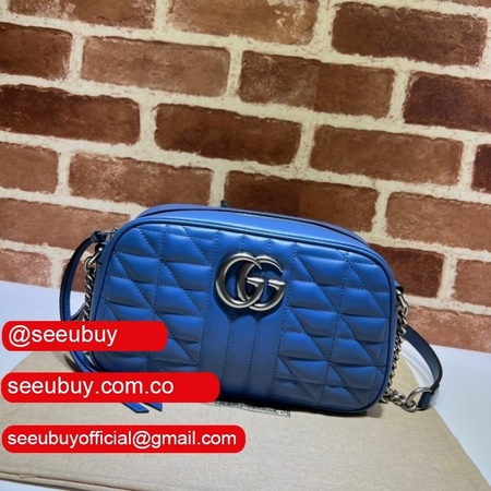 Gucci best site for replica 447632 Blue GG Marmont Crossbody Bags