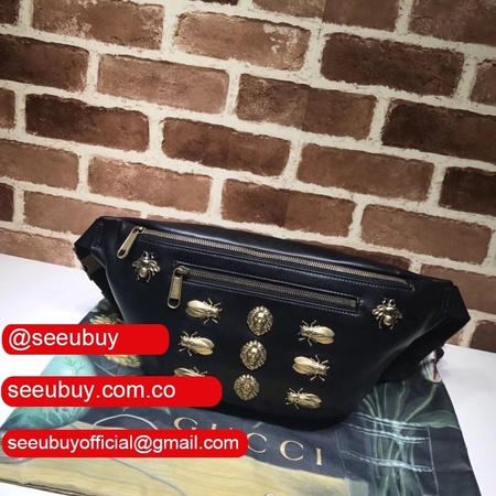 Gucci Top Quality GG Leather Belt Bag with Crystals 484683