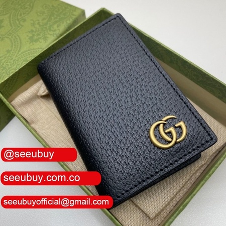 High Quality Gucci Replica 547075 GG Marmont card case in black leather