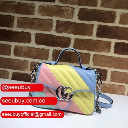 7 Star Gucci Cheap 583571 Diagonal GG Marmont Mini Top Handle Bag