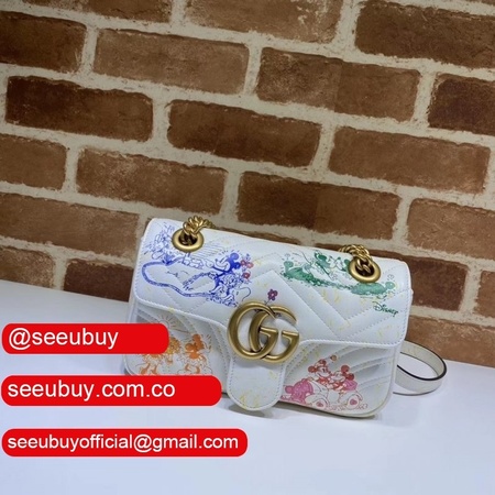 Best 446744 Gucci GG Marmont matelasse mini white bag