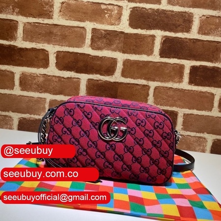 Gucci Replica Rose 447632 Leather GG Marmont Small Matelasse Shoulder