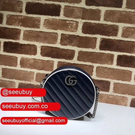 High Quality Gucci GG Marmont mini round shoulder 550154 bag