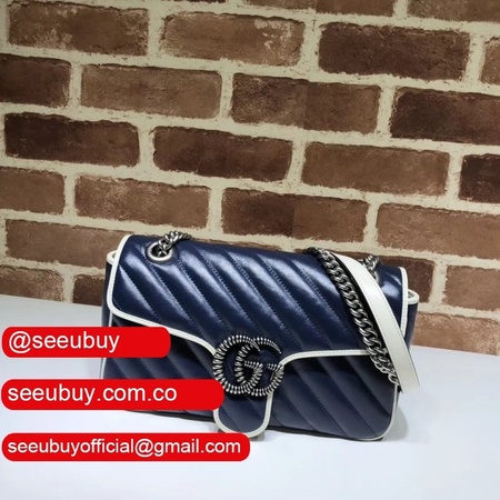 Replica Gucci 7 Star Leather GG Marmont 443497 Small Matelasse Shoulder