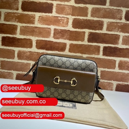 Gucci Replica Horsebit 1955 Small Brown or White Leather Shoulder 645454 Bag