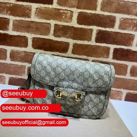 High Quality GG Supreme Designer Gucci Fake 602204 1955 Horsebit Shoulder Bag