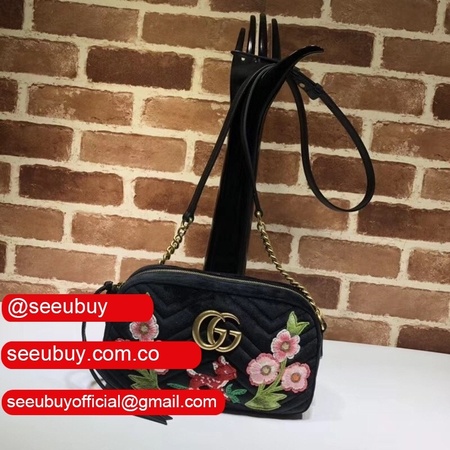 Luxury Gucci 7 Star GG Marmont small matelasse shoulder bag