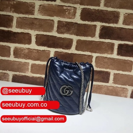 Replica Gucci Cheap Leather GG Marmont 575163 Mini Bucket Bag