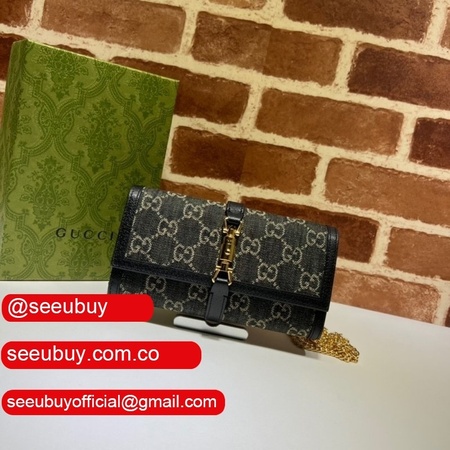 Gucci aaa replica 652681 Jackie 1961 chain wallet black