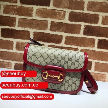 Gucci Replica GG Horsebit 1955 small shoulder 602204 red bag