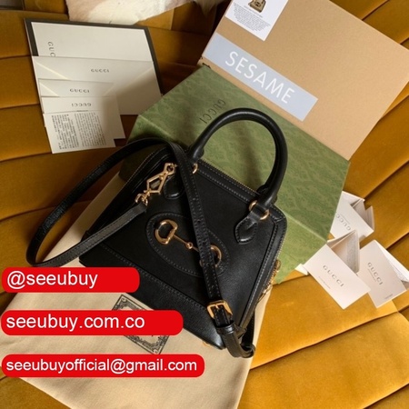 Gucci Top Quality Horsebit 1955 mini top handle 640716 black bag