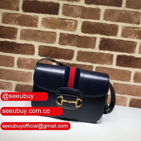 Replica Gucci alma 7 Star 602204 Navy 1955 Horsebit shoulder bag