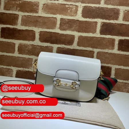 White Replica Gucci Horsebit 1955 mini 658574 bag