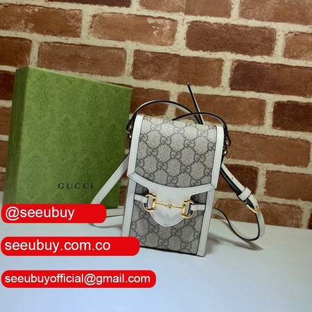 White Replica Gucci Horsebit 1955 mini Top Quality 625615 bag