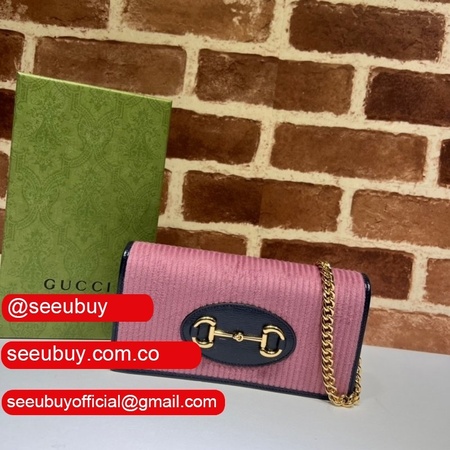 Wholesale Gucci Knockoff Horsebit 1955 wallet with chain in GG Supreme