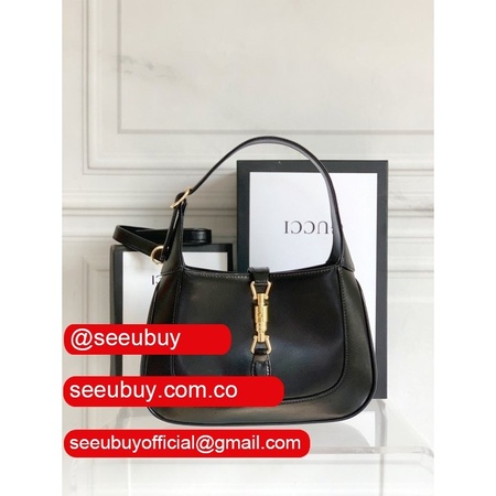 Black Replica Gucci Jackie Original GG Canvas Shoulder Bag