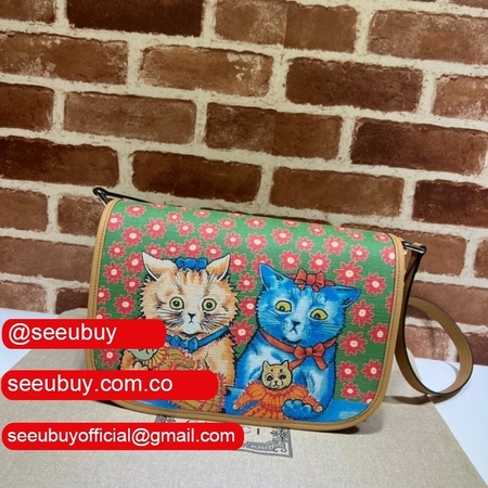 Gucci 664143 Best Quality Children's cat print messenger replica bag