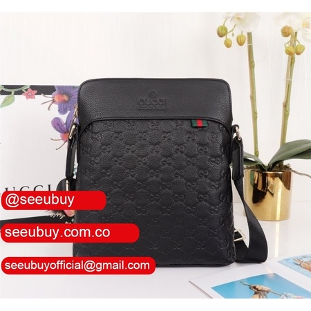 Gucci Best GG Supreme Leather Messenger For Men 413168 Black