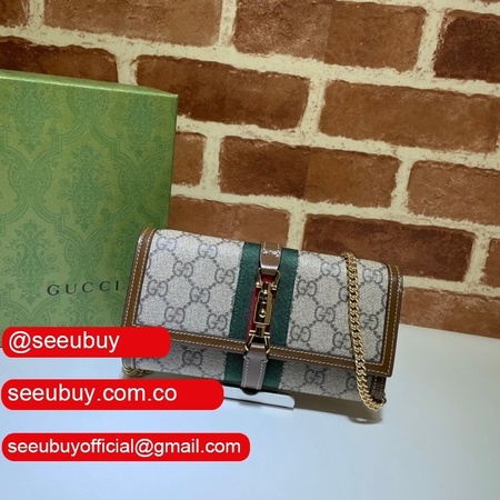 Gucci Replica Brown Jackie 1961 chain wallet 652681 bag