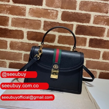 Gucci Black/Cream Ophidia small top handle Replica bag