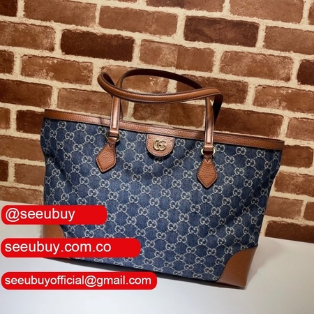 Dark blue Knockoff Gucci Ophidia GG medium tote 631685 Bag