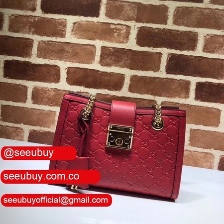 Fake 498156 Gucci GG Supreme Padlock Small Bees Open Pocket