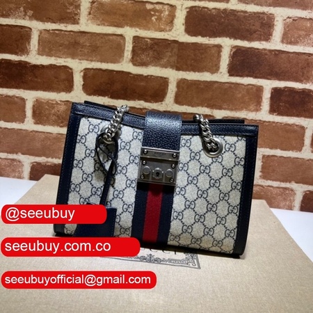 Top Quality Gucci 498156 GG Supreme Padlock Small Shoulder Bag