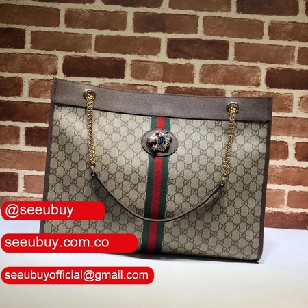 Top Quality Gucci Black Leather Rajah Large Tote 537219