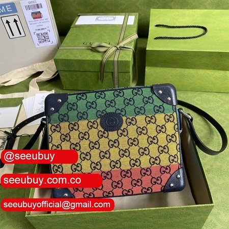 China Gucci 626363 Replica GG shoulder bag with leather details