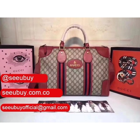 Top Quality 459311 GUCCI Shoulder Hand Boston Brown Red Bag