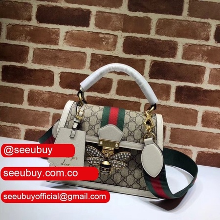 Gucci Fashion 476541 GG Supreme Queen Margaret Small Top Handle Bag