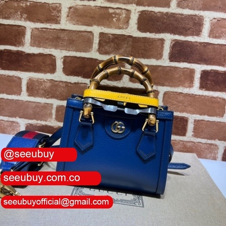 Gucci designer replica 702732 Diana mini tote bag in royal blue leather