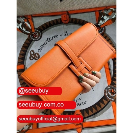 Best Hermes Replica Bags Jige 29cm Swift Leather ORANGE