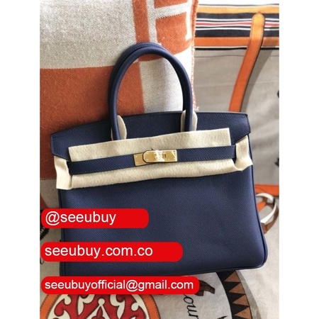 Hermes Birkin 35cm Epsom leather Handbags Dark blue