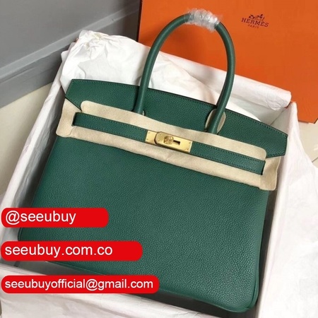 Hermes Birkin 35cm Togo leather Handbags Green